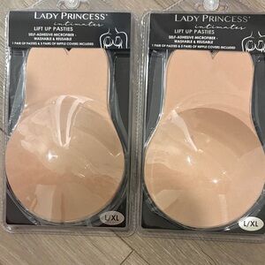 NIP 2 Intimates Lift Up Pasties Washable Reusable L / XL - Nude